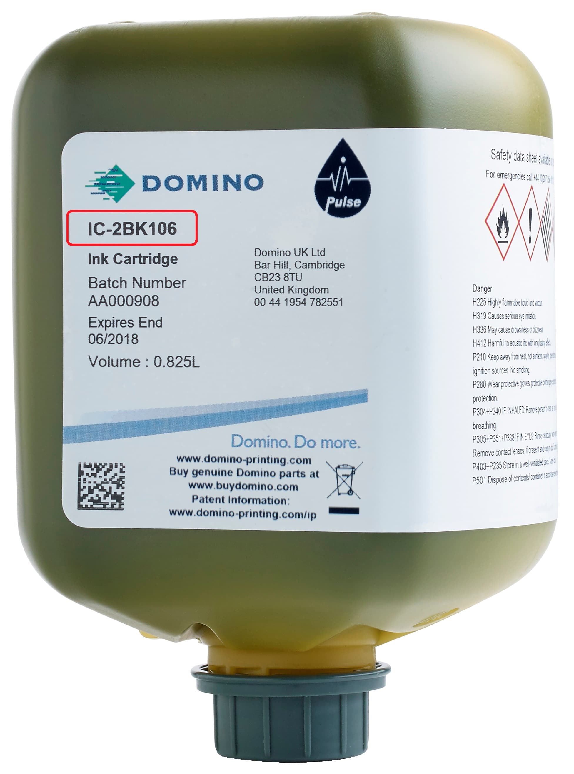 Domino IC-2BK106 Fast-Dry Black Ink